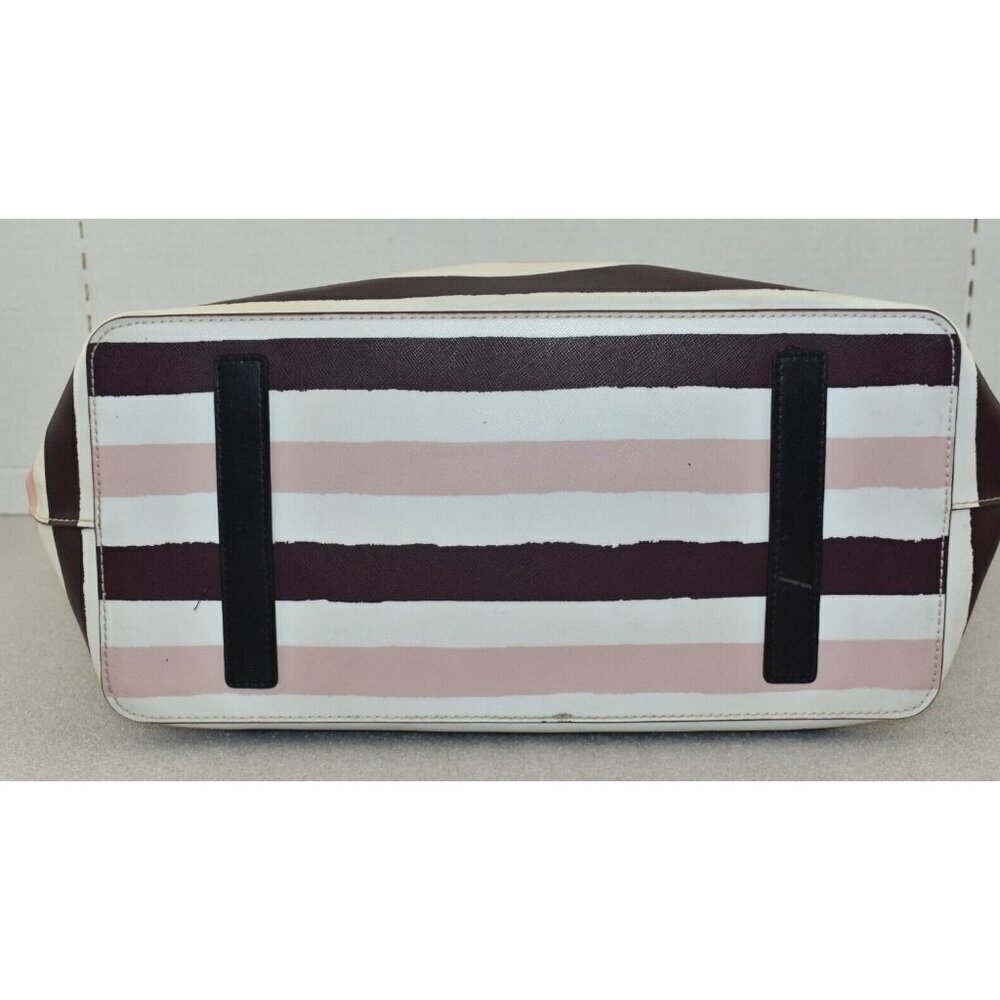 Kate Spade Women Grant Street Jules Grainy Striped Vinyl Shoulder Bag Beach Tote - Picture 10 of 16
